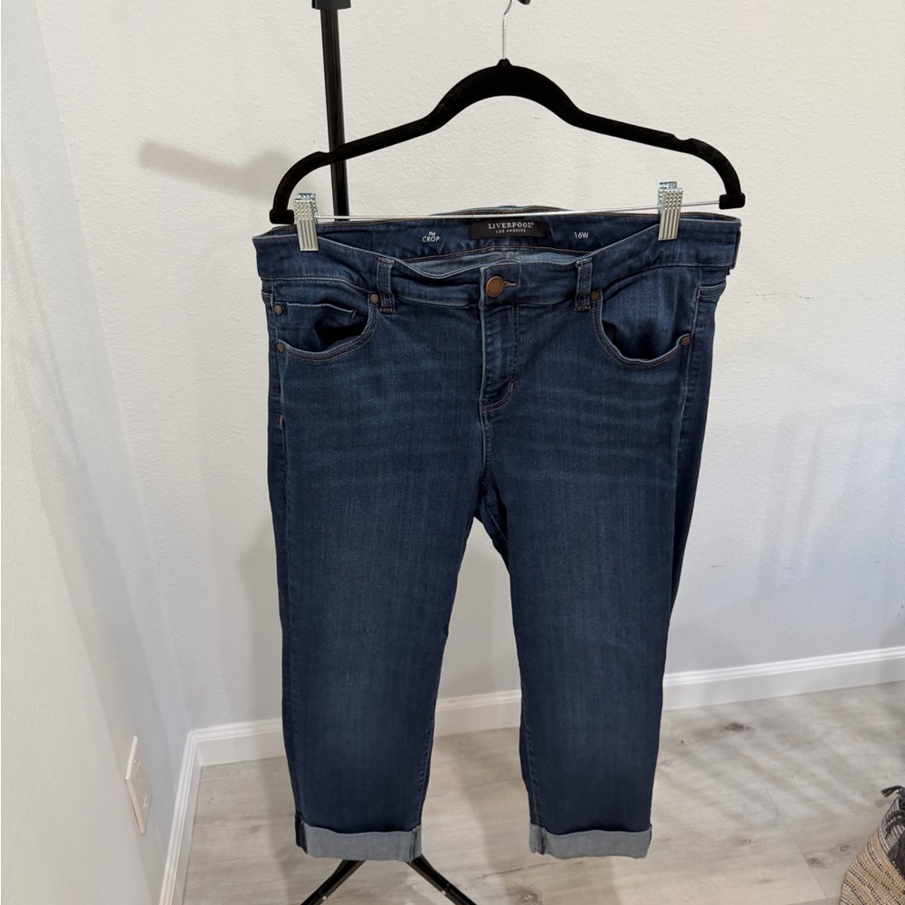 Liverpool Women’s Dark Blue Boyfriend Jeans Capri